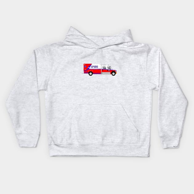 Miramar Fire Rescue Ambulance, Florida Kids Hoodie by BassFishin